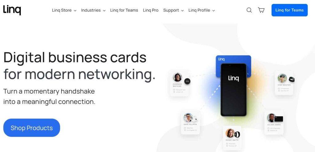 Linq card homepage